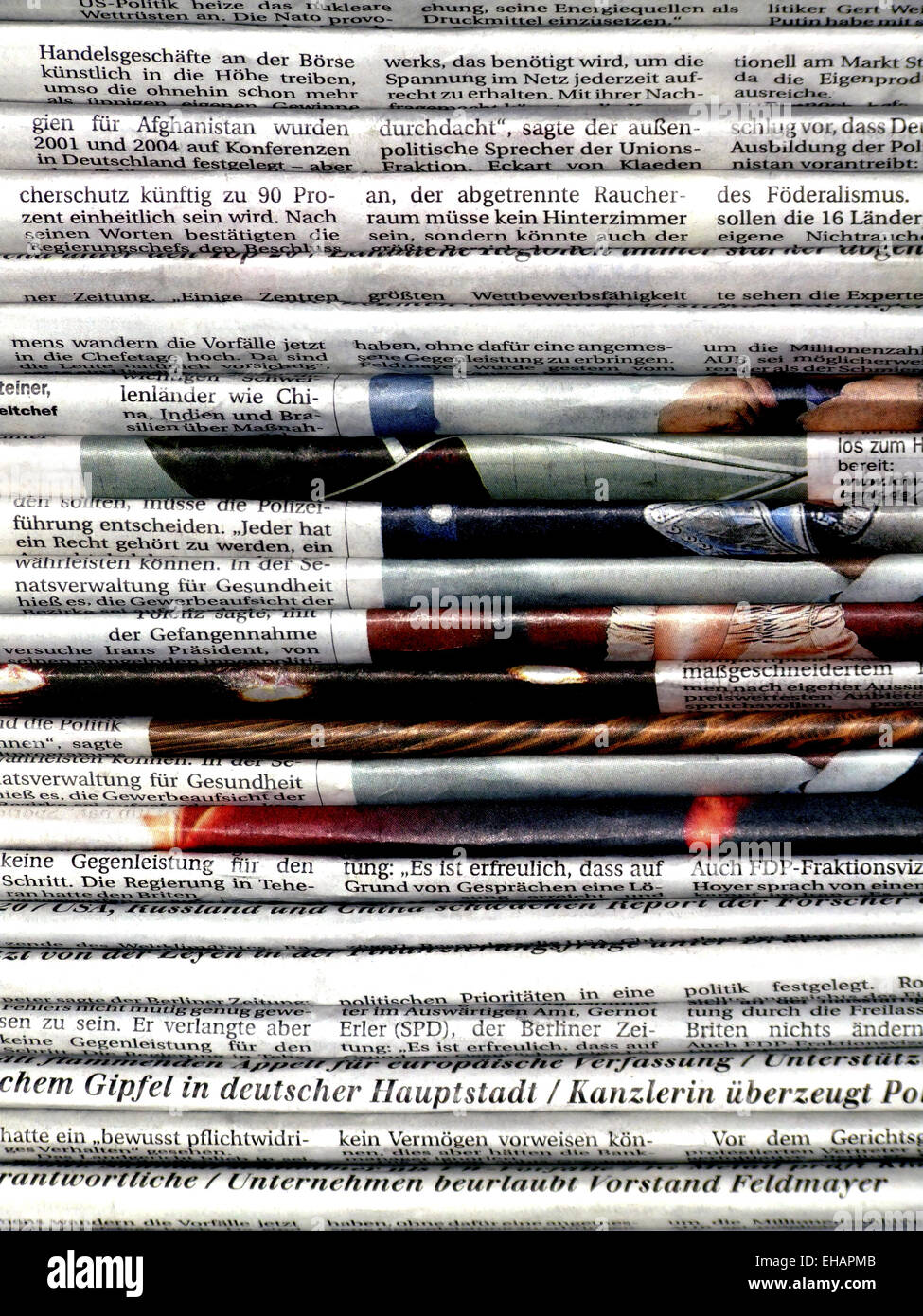 Stapel Zeitungen / newspapers Stock Photo