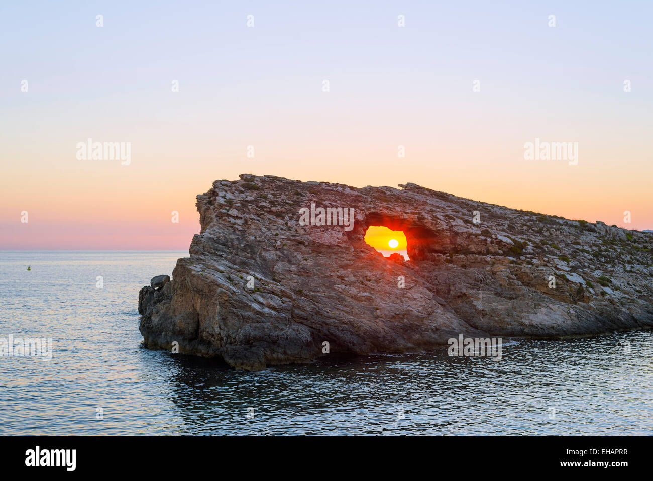 Mediterranean Europe, Malta, Comino island, sunset Stock Photo
