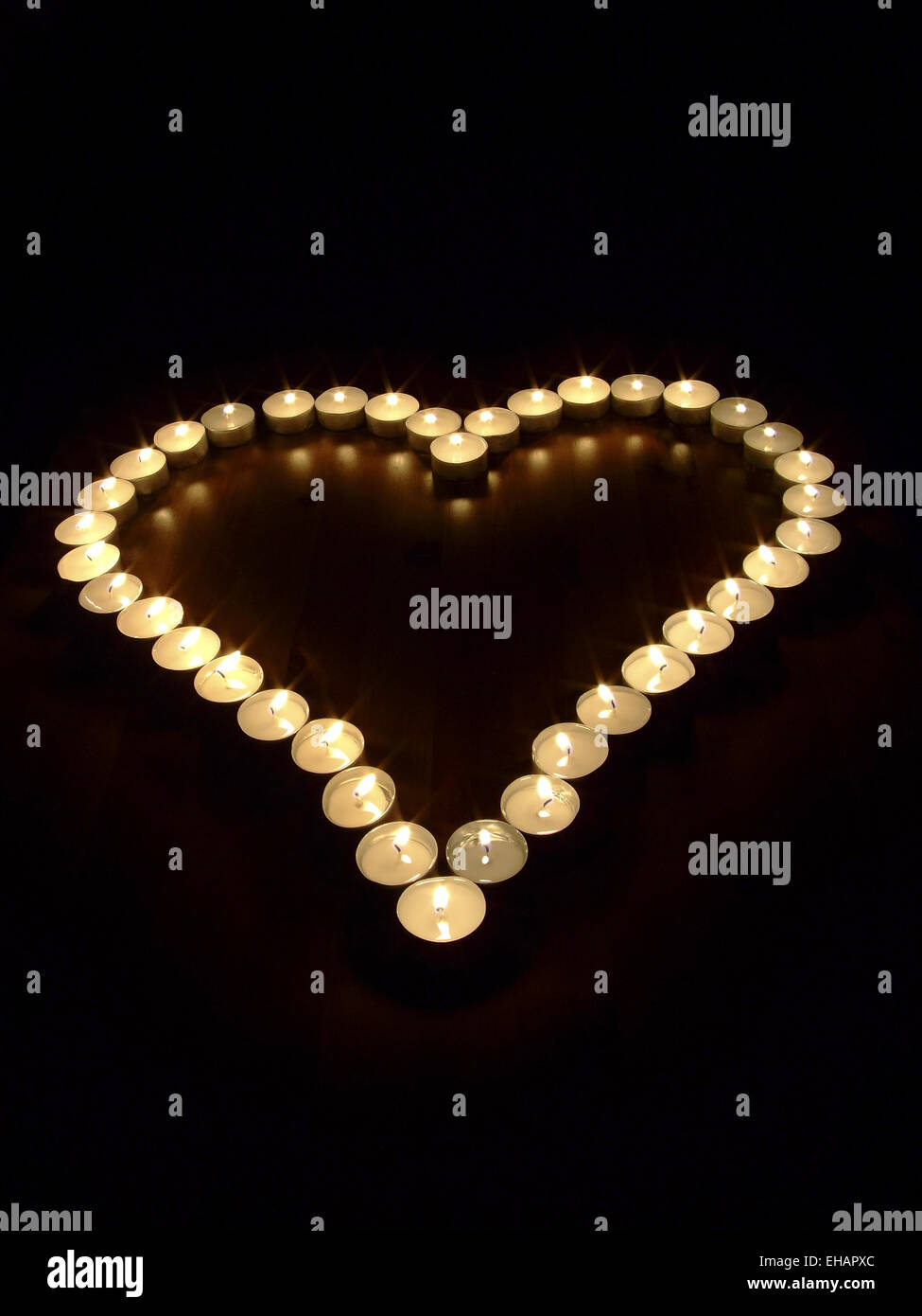 Teelichterherz / tea candle heart Stock Photo
