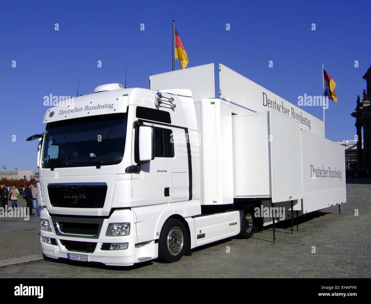 Infomobil des Deutschen Bundestages Stock Photo