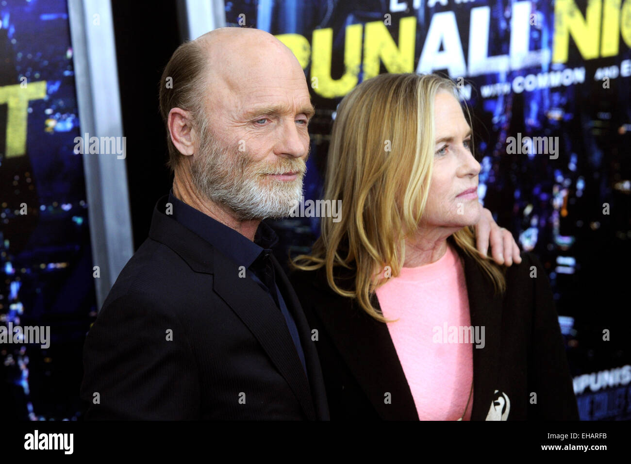 Ed Harris and Amy Madigan arrive for the 'Run All Night' New York