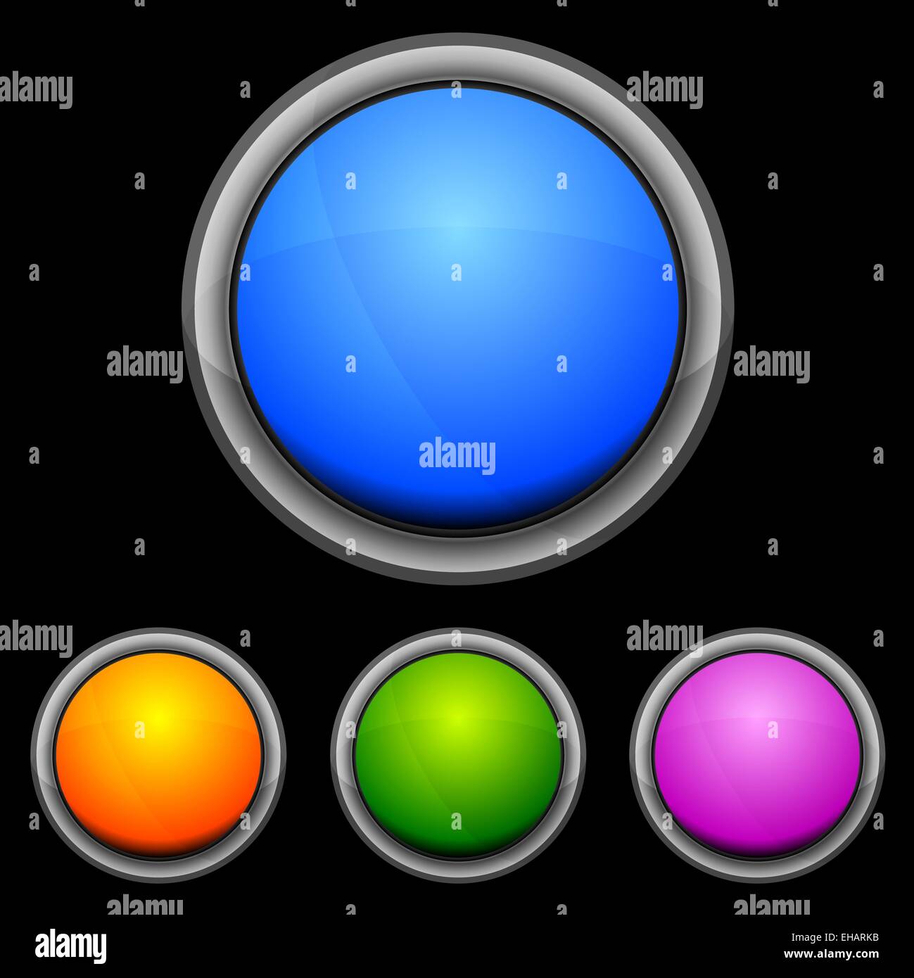 Set of glossy buttons in various colors Stock Photo - Alamy