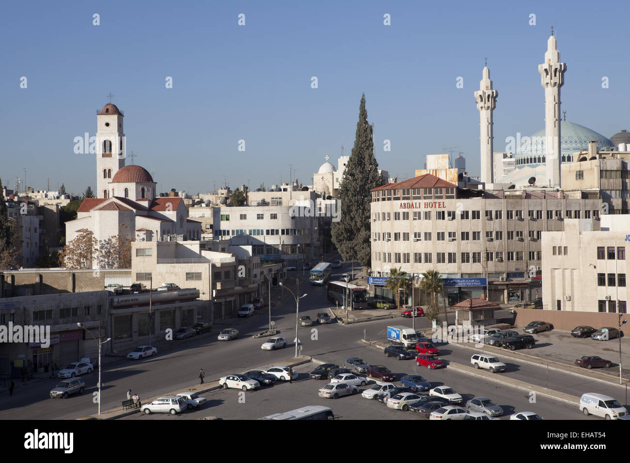 King Abdullah I Mosque, Amman, Jordan Stock Photo