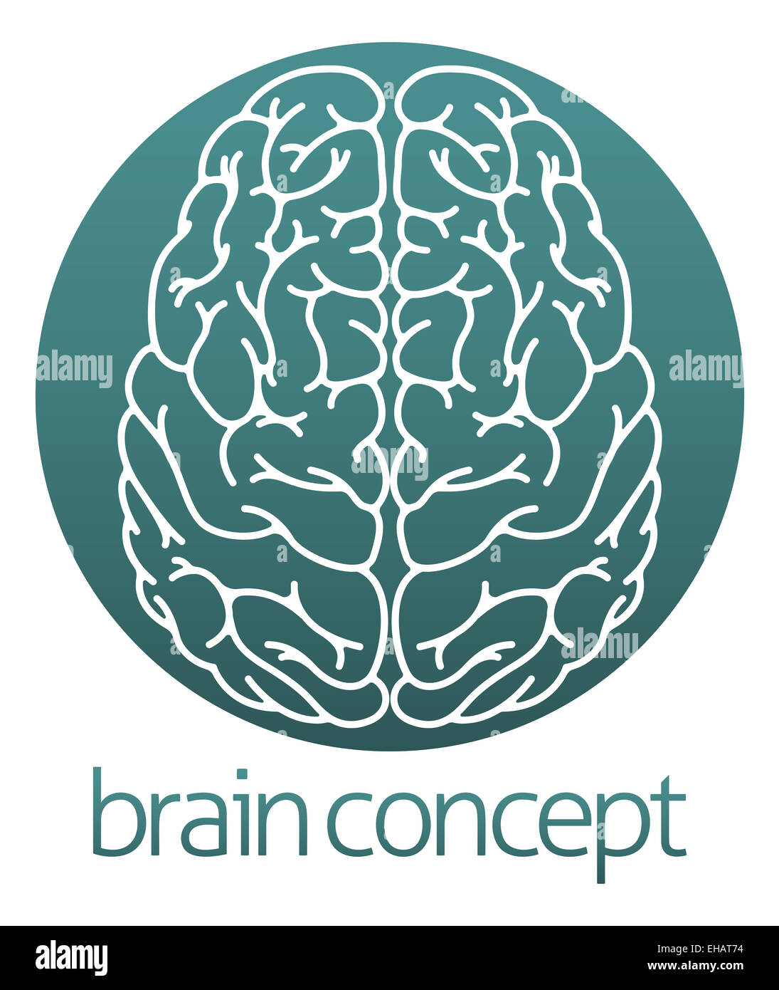 An abstract illustration of a brain circle concept design Stock Photo