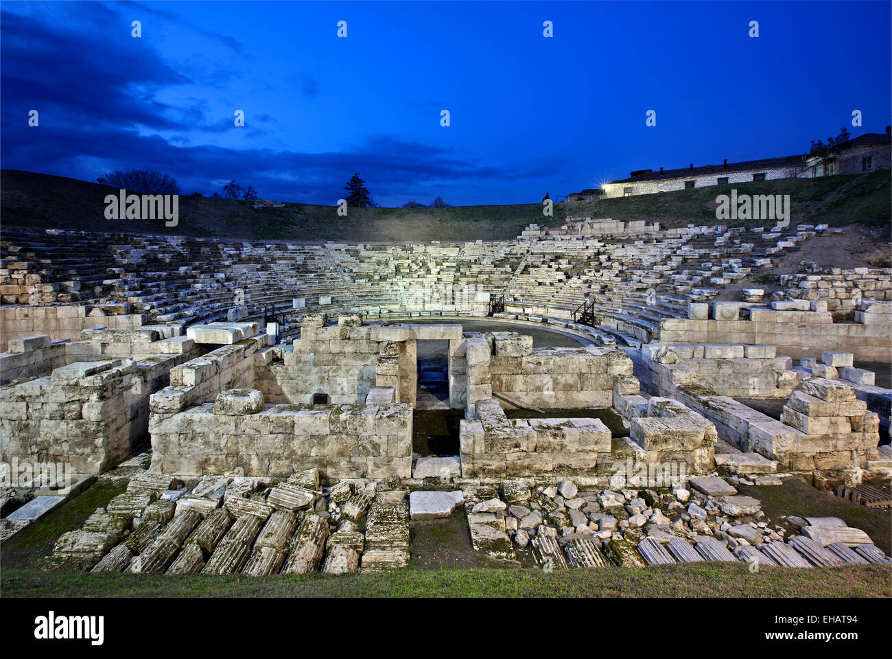 The Ancient Theater A (First Ancient Theater) of Larissa city, Thessaly, Greece, Europe. Stock Photo