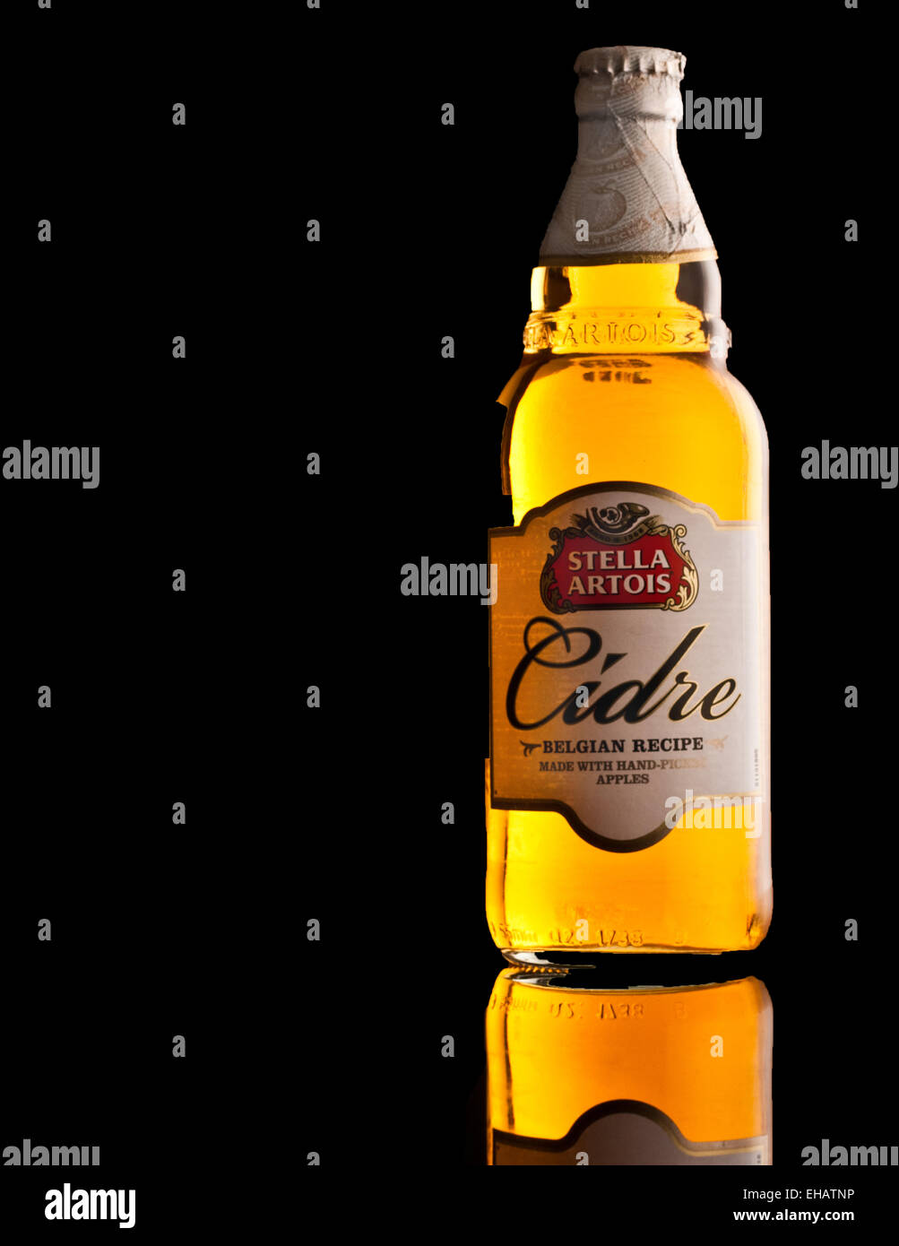 Bottle of Cidre/Cider Stock Photo