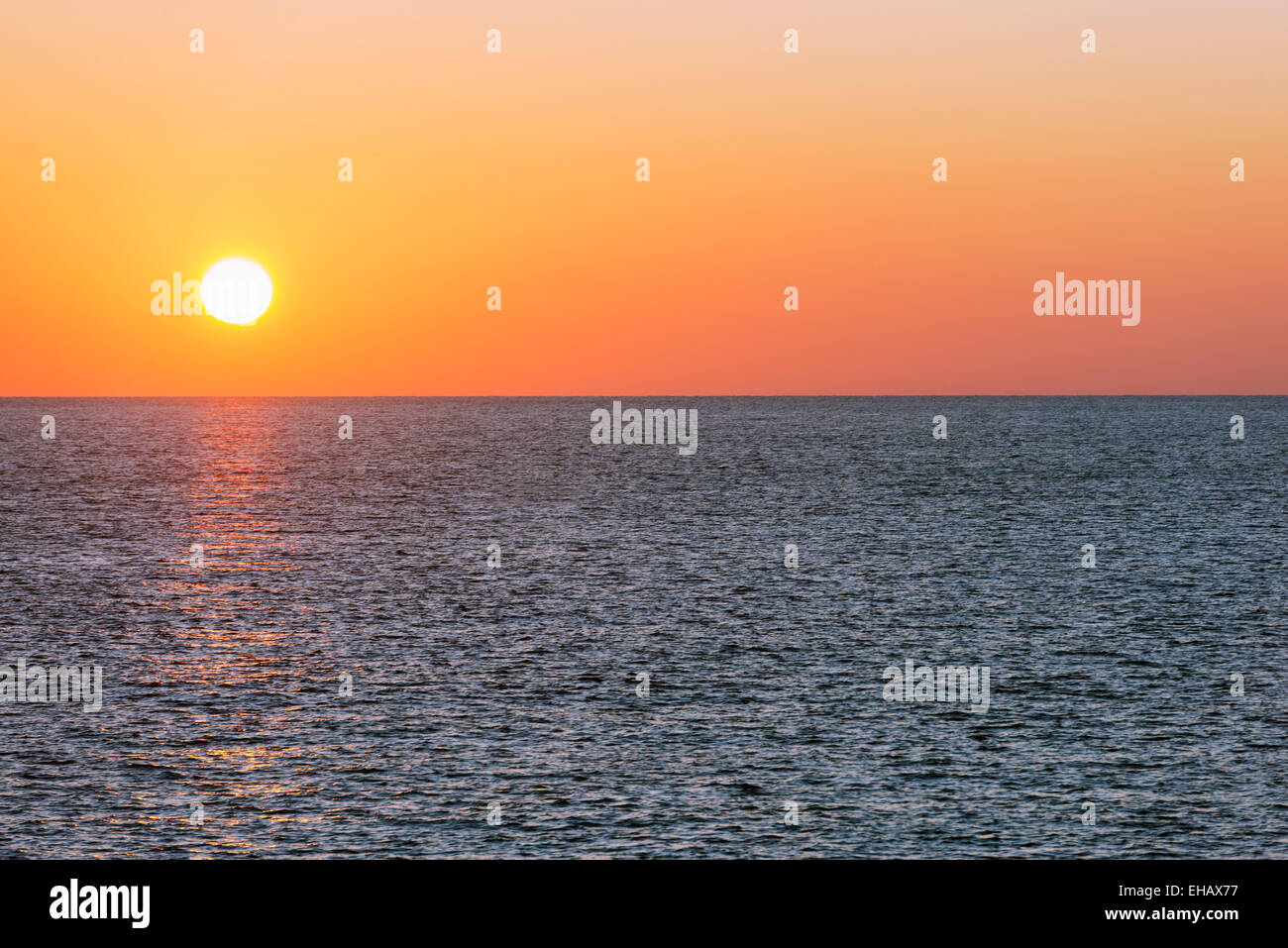 Mediterranean Europe, Malta, Gozo Island, sunset in the resort town of Xlendi Stock Photo