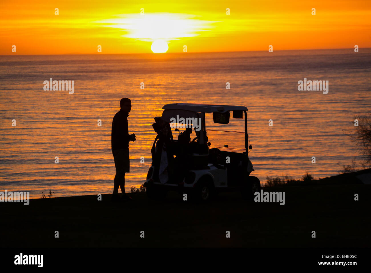 Riverside Golf Cart Stock Photo Alamy