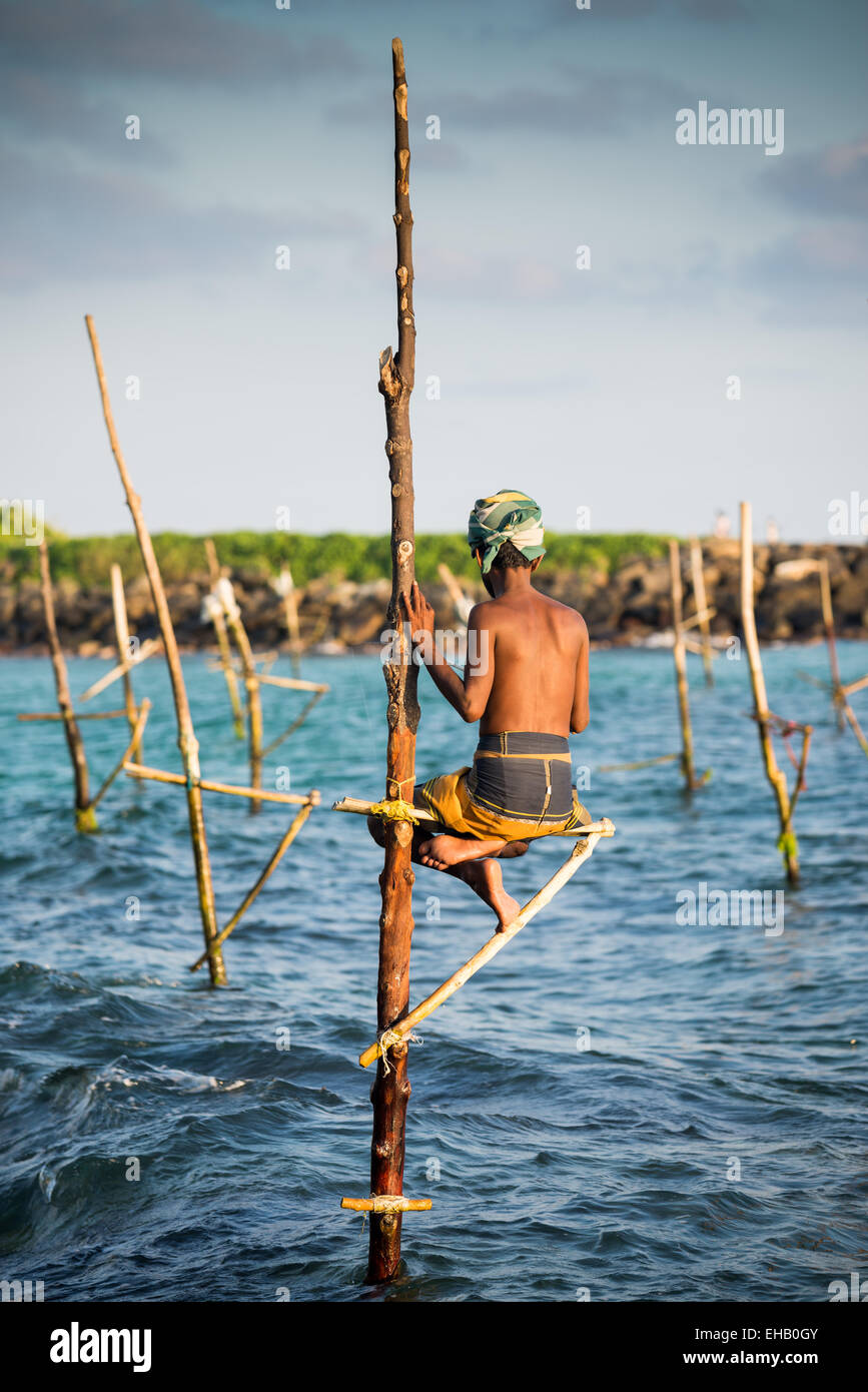 Traditional stilt fisherman, Kogalla, Sri Lanka Stock Photo - Alamy