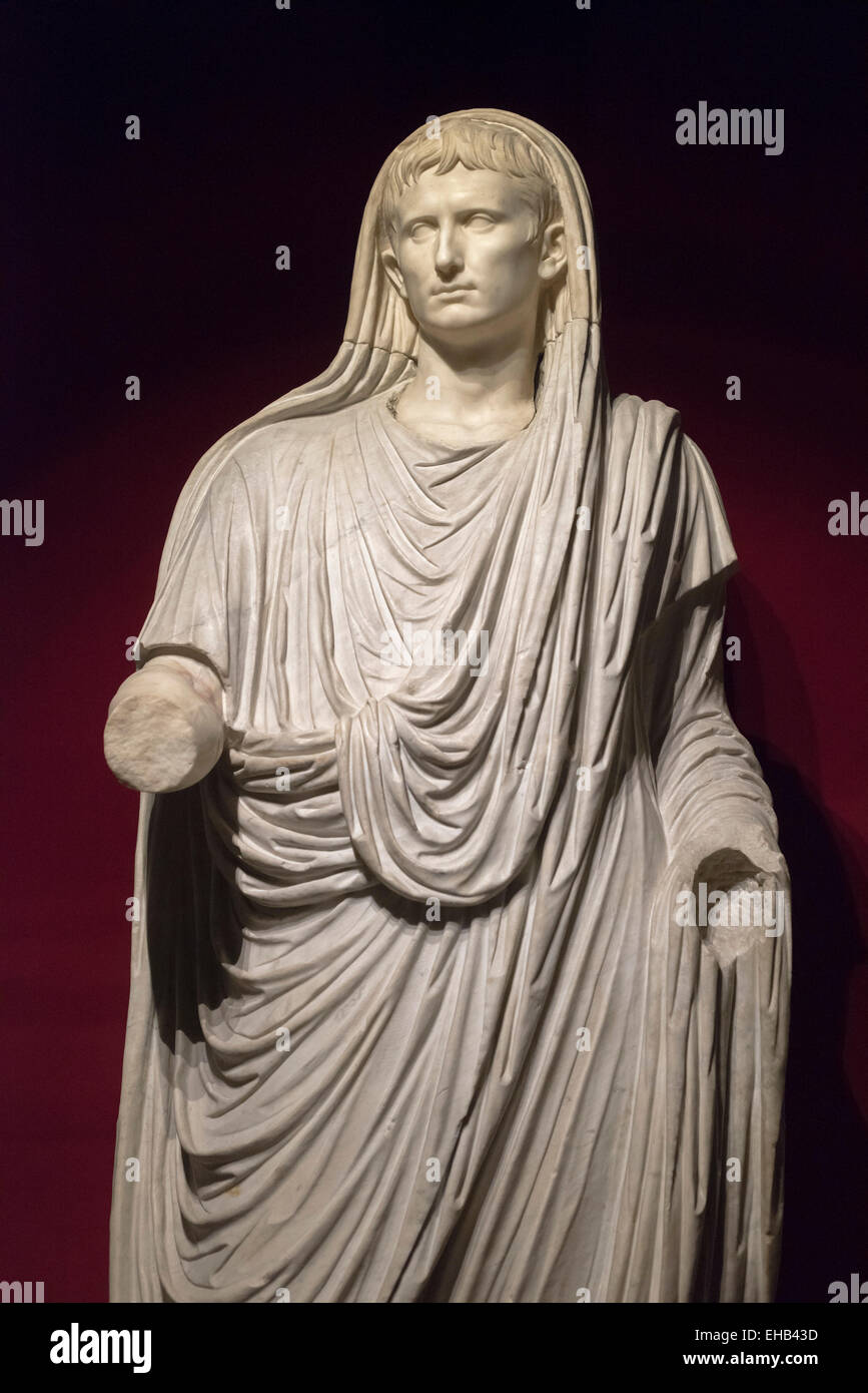 Rome. Italy. Statue of Roman Emperor Augustus aka Augustus of via Labicana. Museo Nazionale Romano. Palazzo Massimo. 1 C A.D. Stock Photo