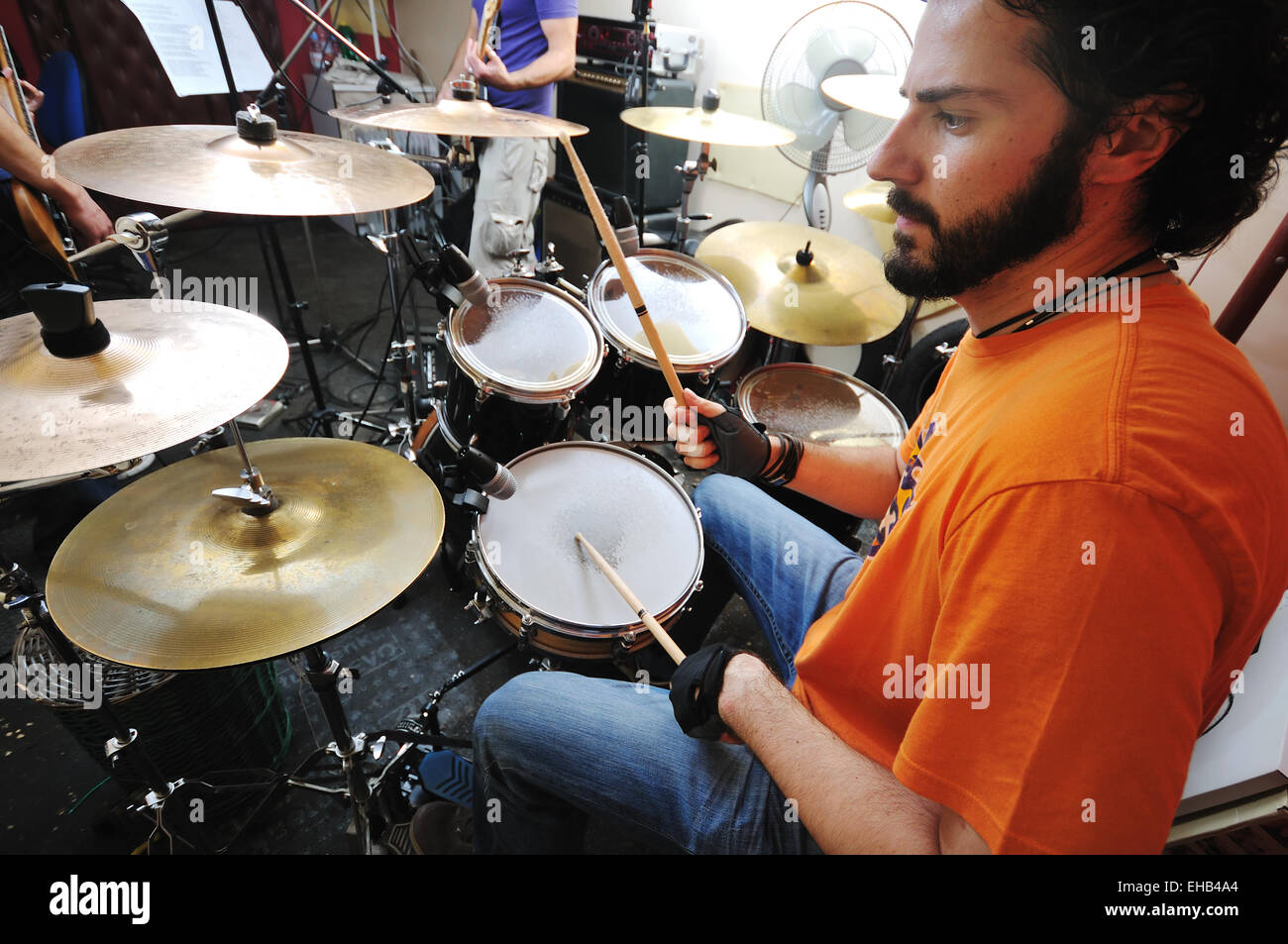 drum music player Stock Photo - Alamy