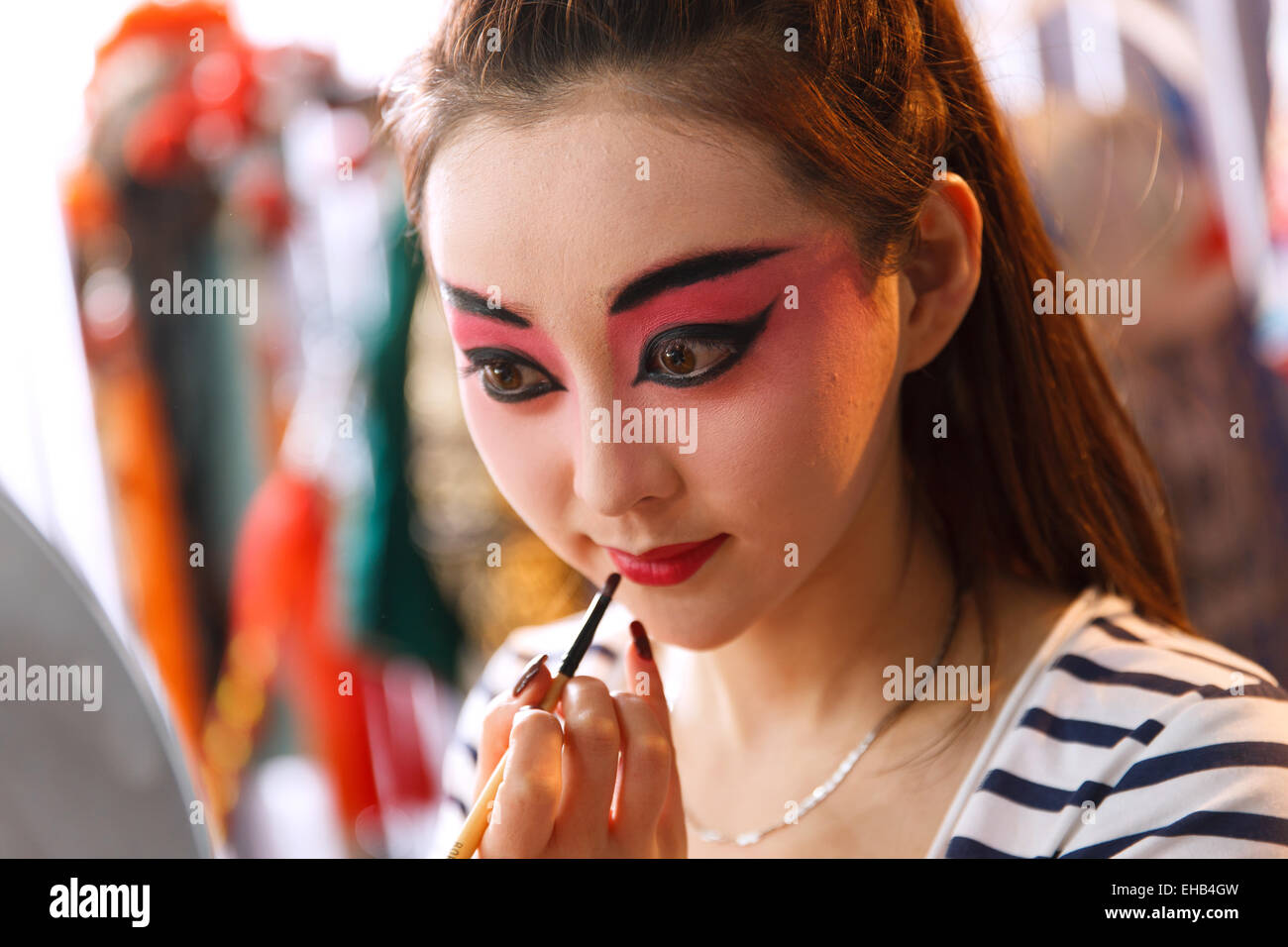 Beijing Opera actor are backstage makeup Stock Photo - Alamy