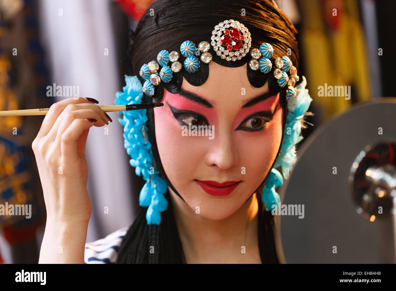 Beijing Opera actor are backstage makeup Stock Photo Alamy