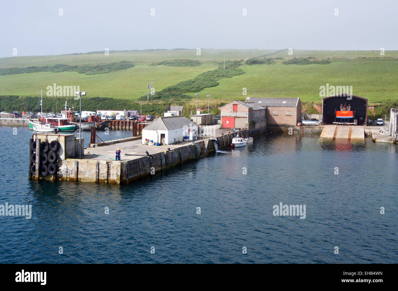 Pentland Ferries harbour pier, St. Margaret's Hope, South Ronaldsay, Orkney islands, Scotland Stock Photo