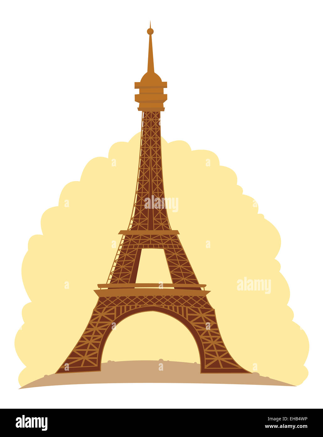 a cute vector illustration representing the Eiffel Tower Stock Photo