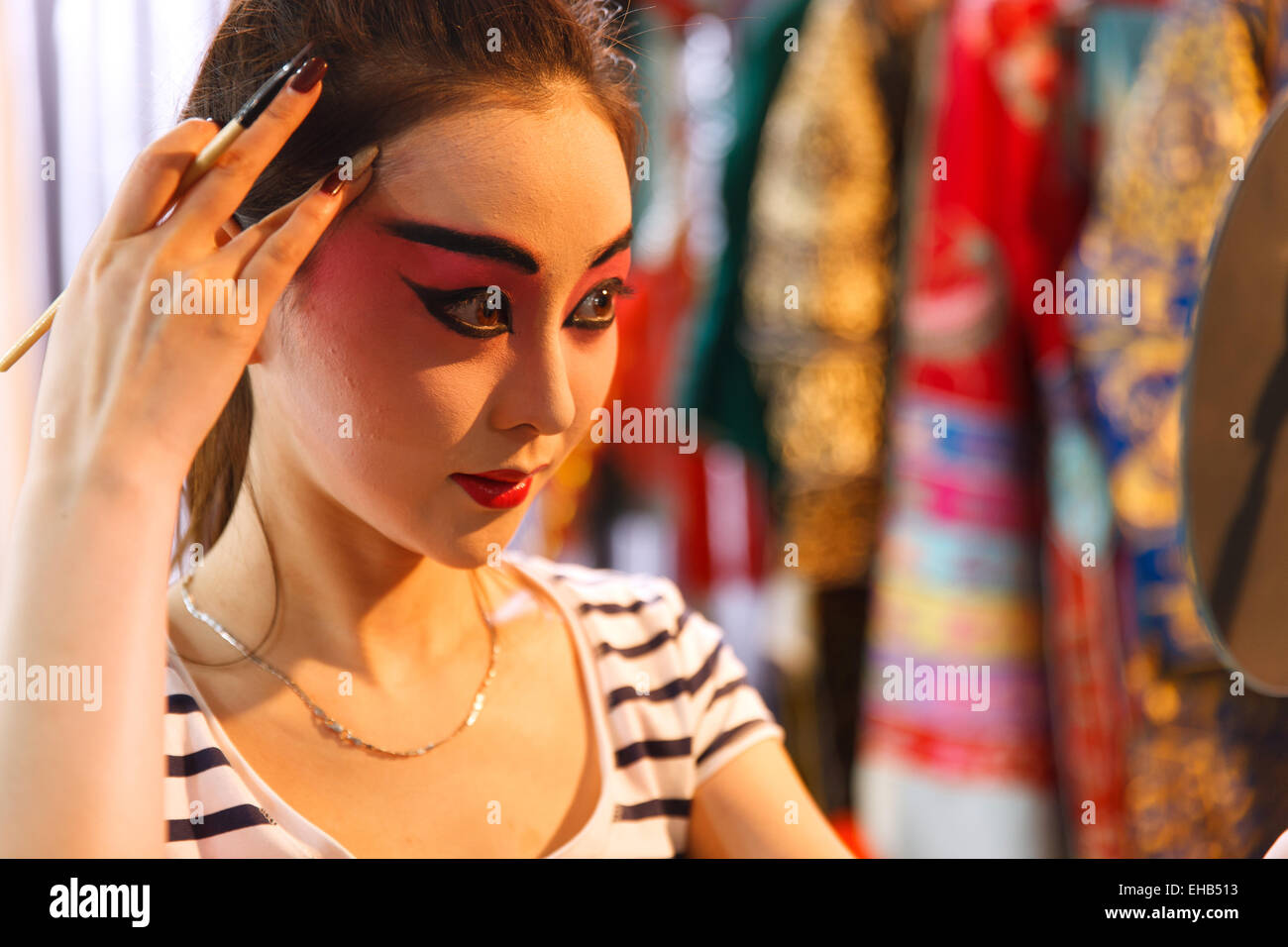 Beijing Opera actor are backstage makeup Stock Photo - Alamy