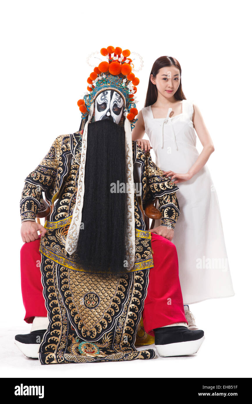Beauty and the male Beijing Opera actress Stock Photo