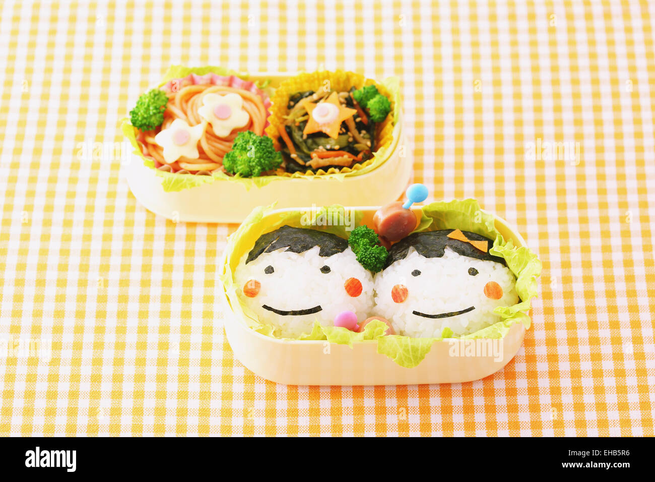 Premium Vector  Bento boxes in kawaii style cute colorful illustration of  japanese food in lunch boxes anime