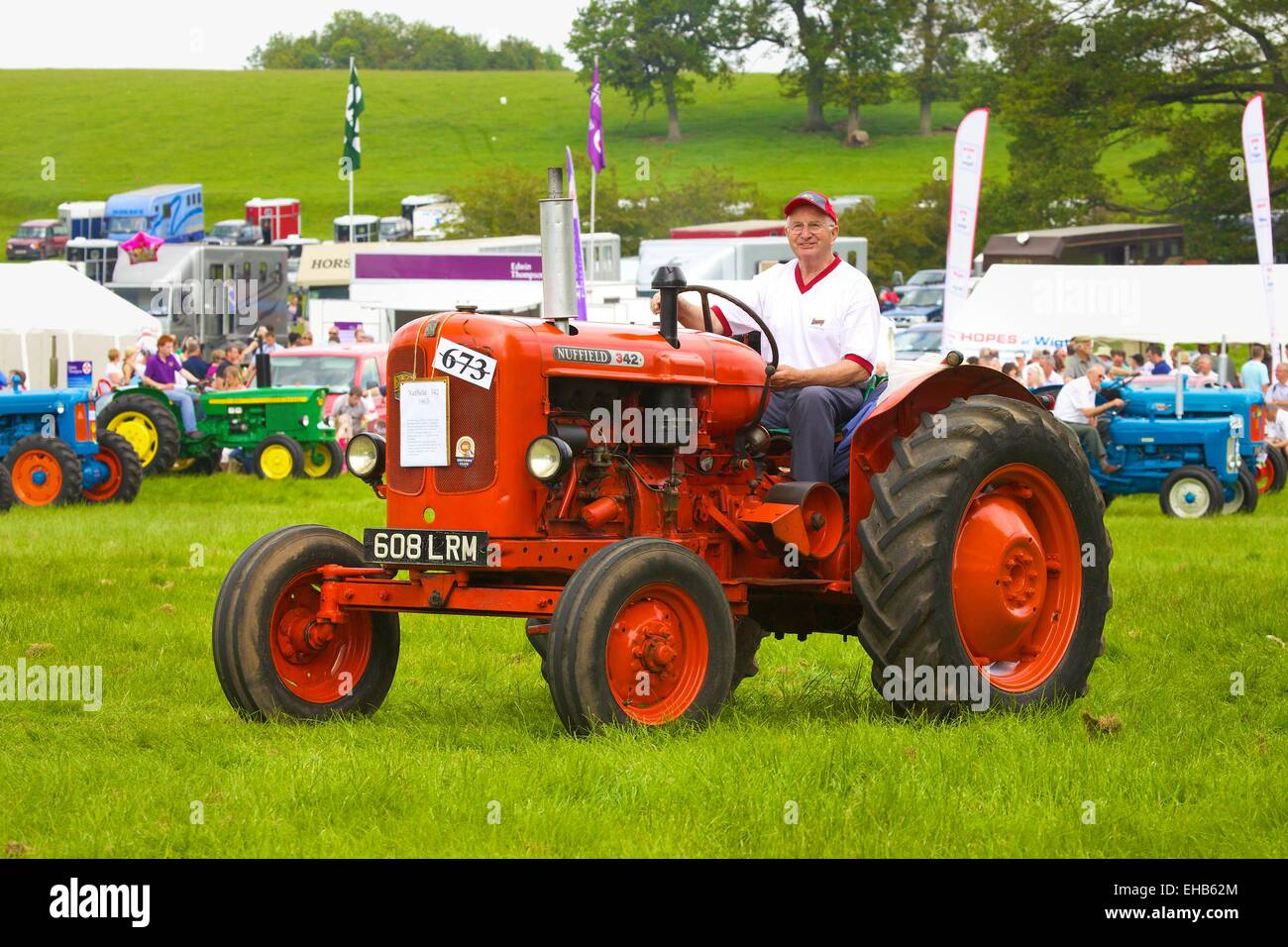 Nuffield 342 classic tractor. Skelton Show Cumbria, England, UK. Stock Photo