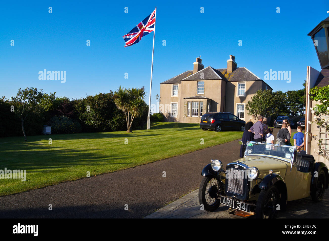 Flag of the Lord Lieutenant of Orkney, Alton House, Orkney islands, Scotland Stock Photo