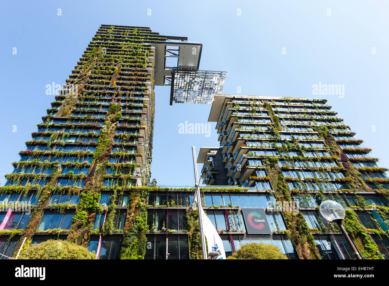 General Views showing One Central Park which is built around Chippendale Green, Sydney, Australia. Stock Photo