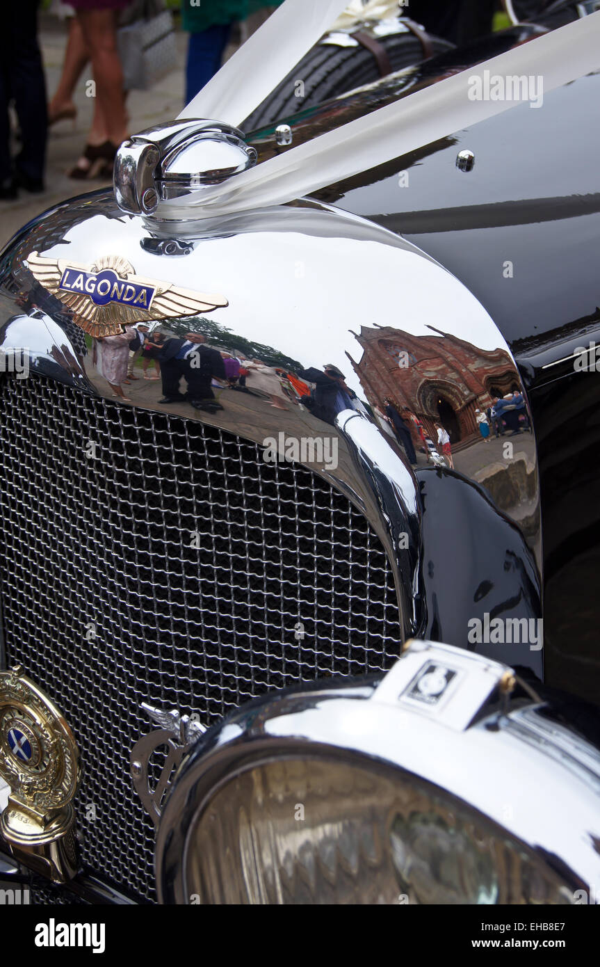 Grille detail of a 2 litre Carlton bodied Lagonda Speed drophead coupé, 1932, Kirkwall, Orkney Islands, Scotland Stock Photo