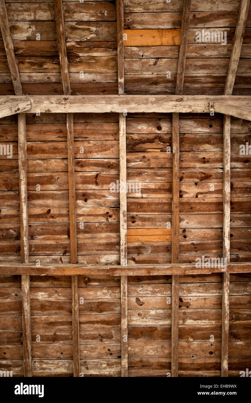 Old wood frame and beams on a farm Stock Photo