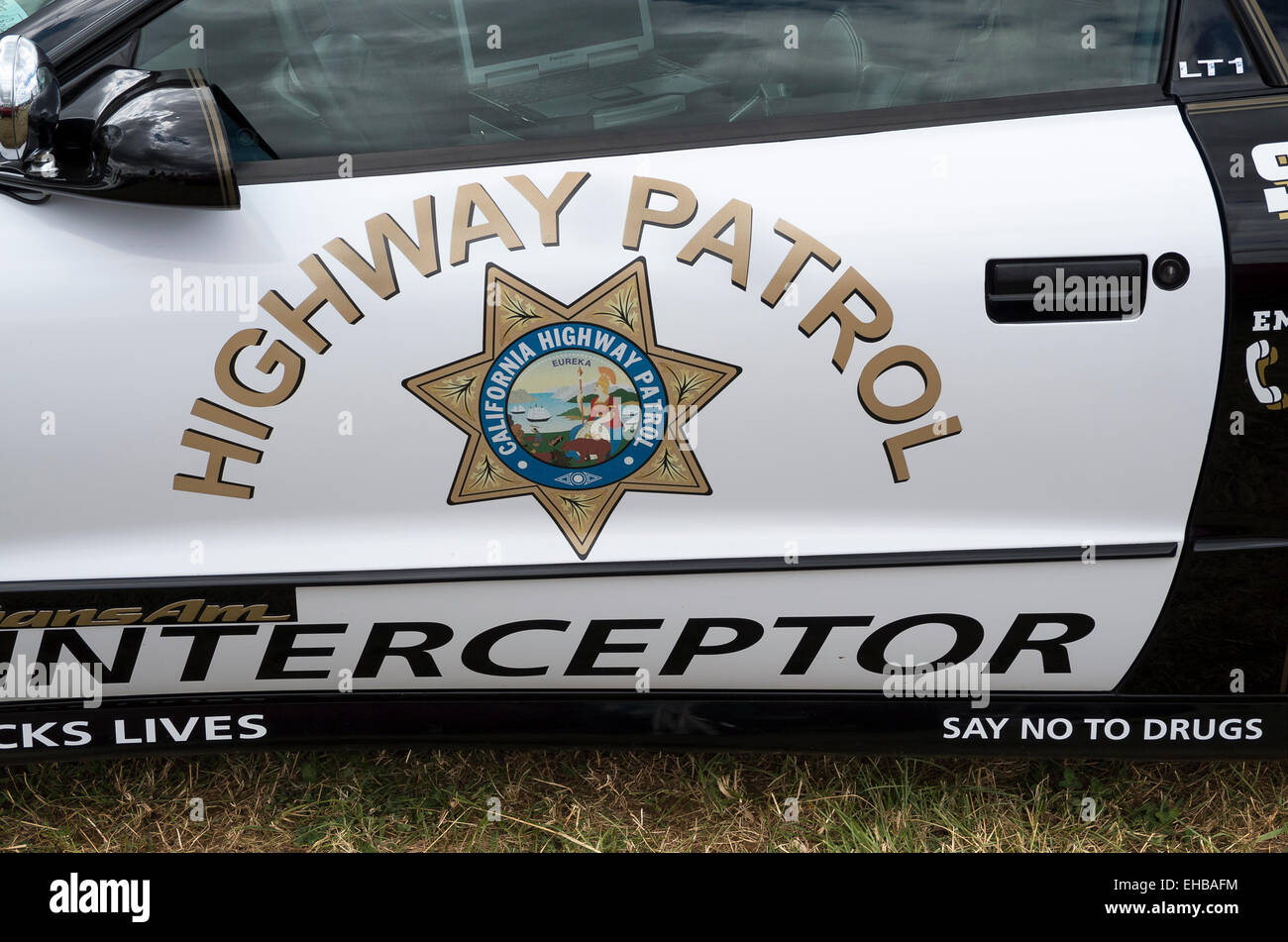 HIGHWAY PATROL car retired from Caliofornia and now a collector's car Stock Photo