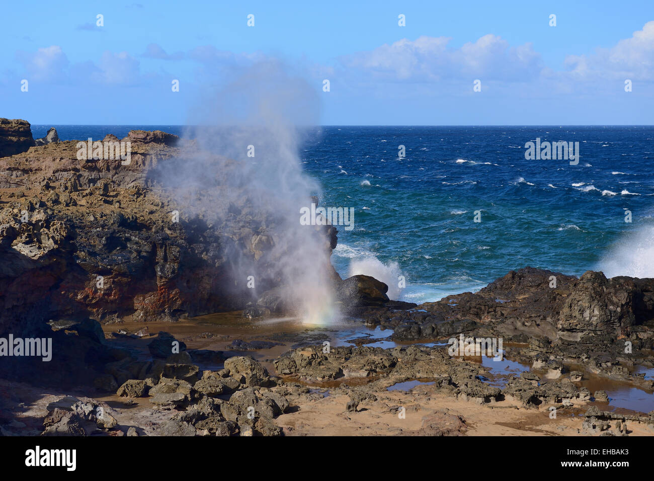Blow hole at Nakalele Point, Maui, Hawaii, USA Stock Photo