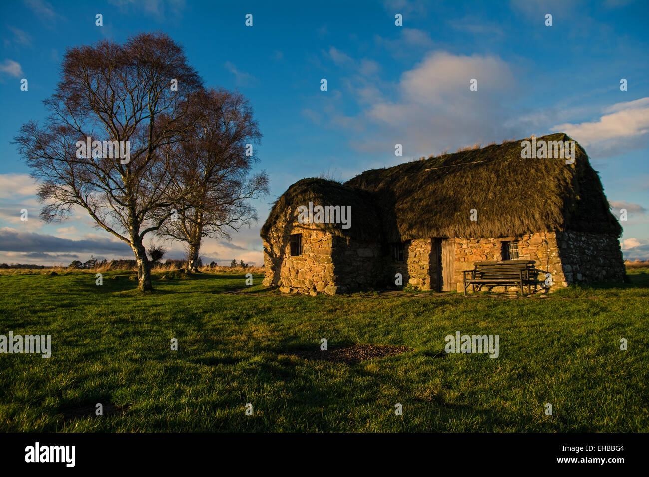 Leanach cottage,Culloden battlefield,Scotland Stock Photo