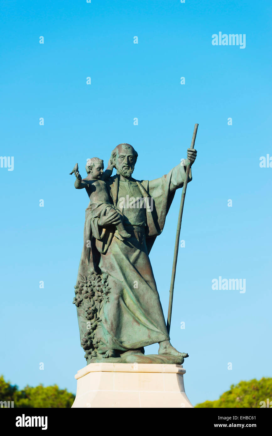 Mediterranean Europe, Malta, Mdina, St Christopher statue Stock Photo