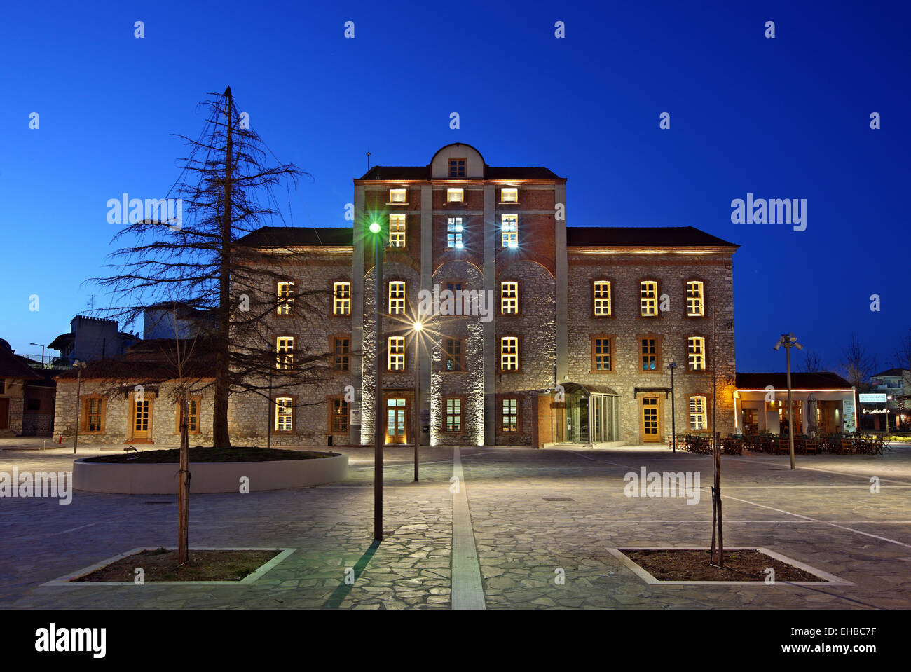 The 'Mill of Pappas', one of the most impressive buildings of Larissa city, Thessaly, Greece. Stock Photo