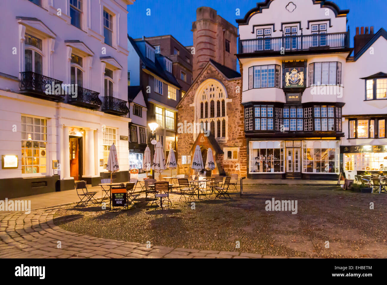 exeter Cathedral Yard Stock Photo