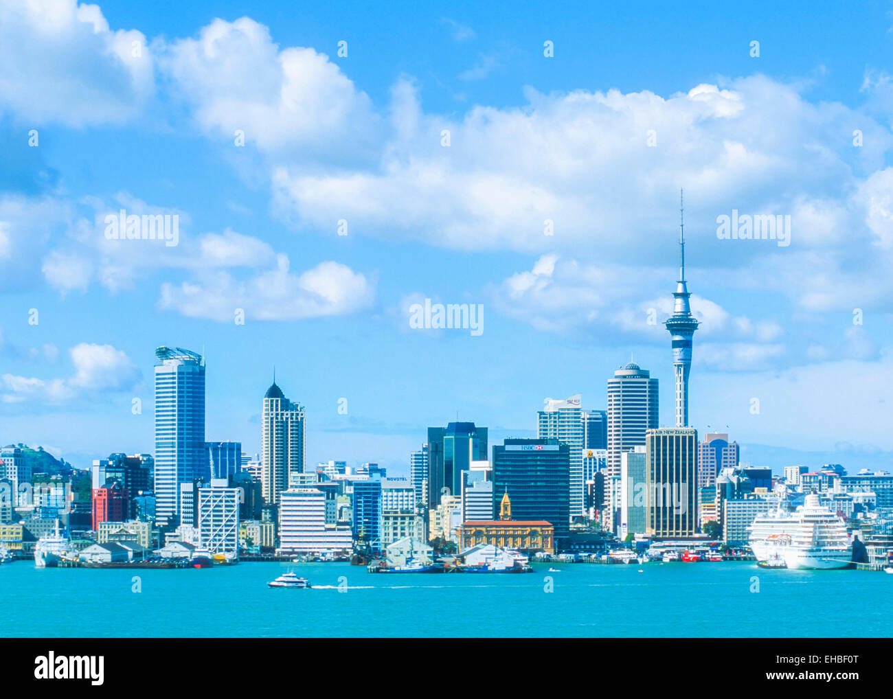 Auckland New Zealand Auckland Skyline New Zealand North Island Stock Photo