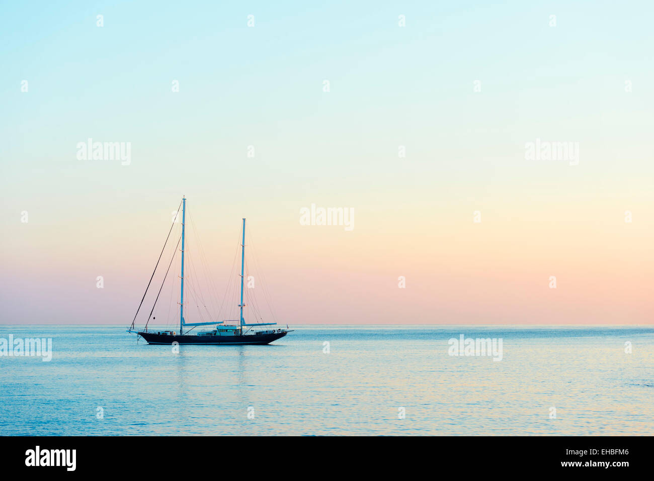 Mediterranean Europe, Malta, sailing boat at Sliema waterfront Stock Photo
