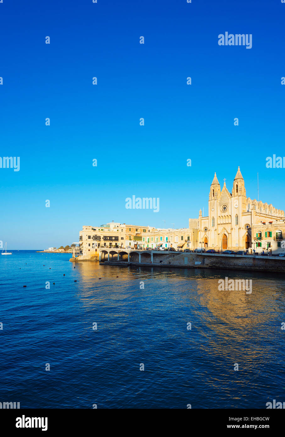 Mediterranean Europe, Malta, Sliema waterfront, Carmelite Church church Stock Photo