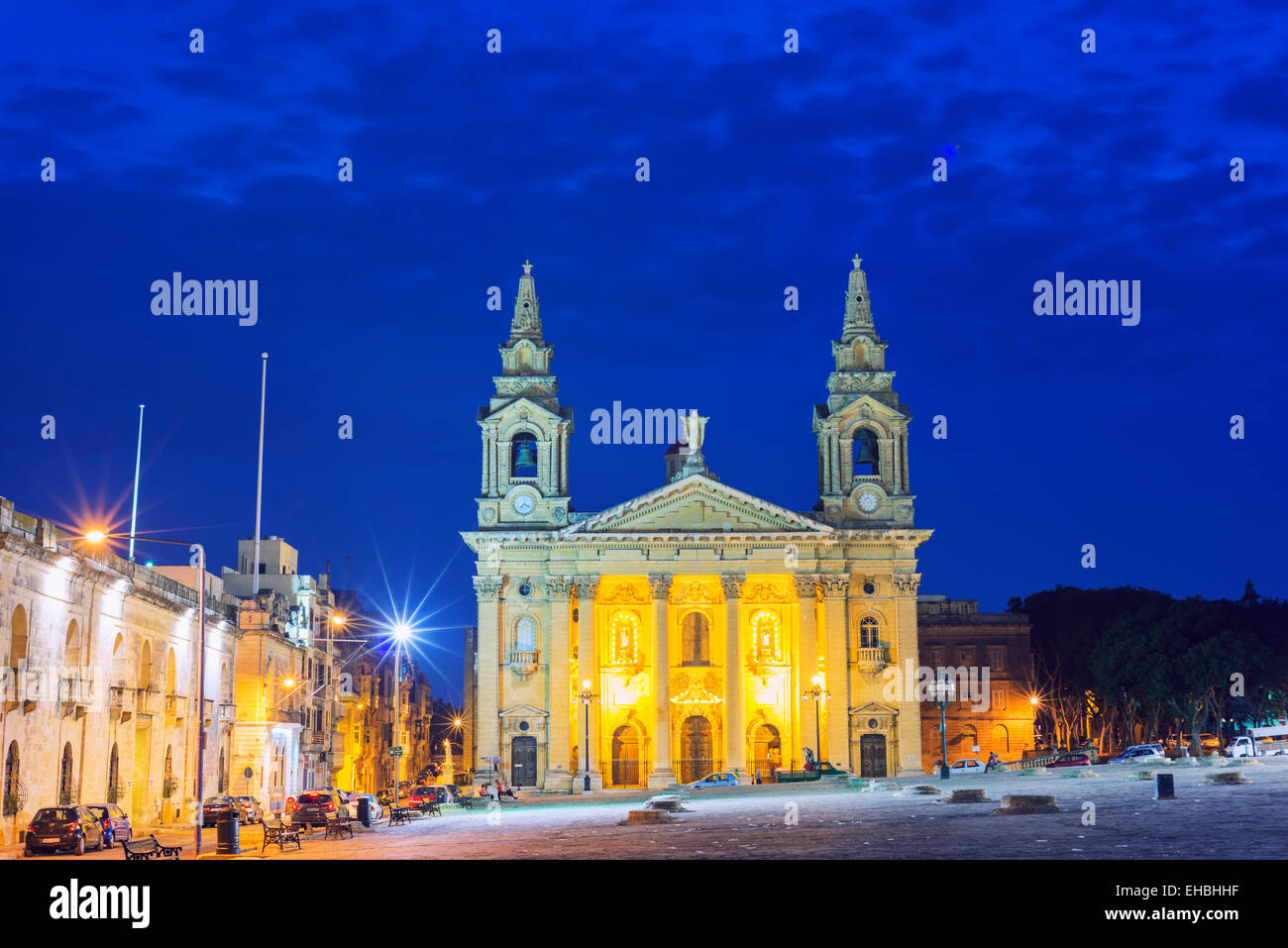 Mediterranean Europe, Malta, Floriana area of Valletta, church of St Publius Stock Photo