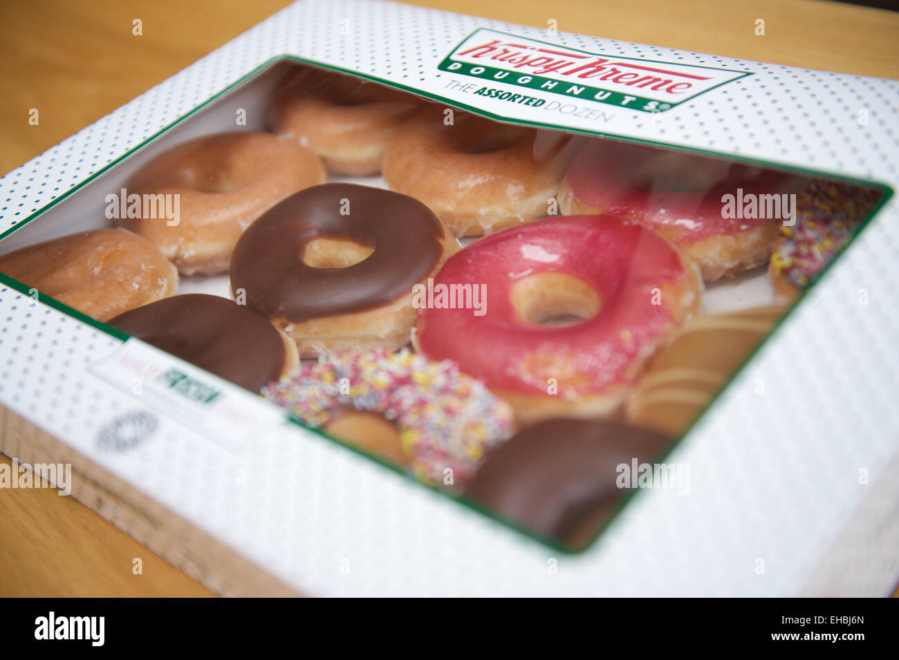Krispy Kreme Doughnuts Box Treats Desserts Stock Photo Alamy