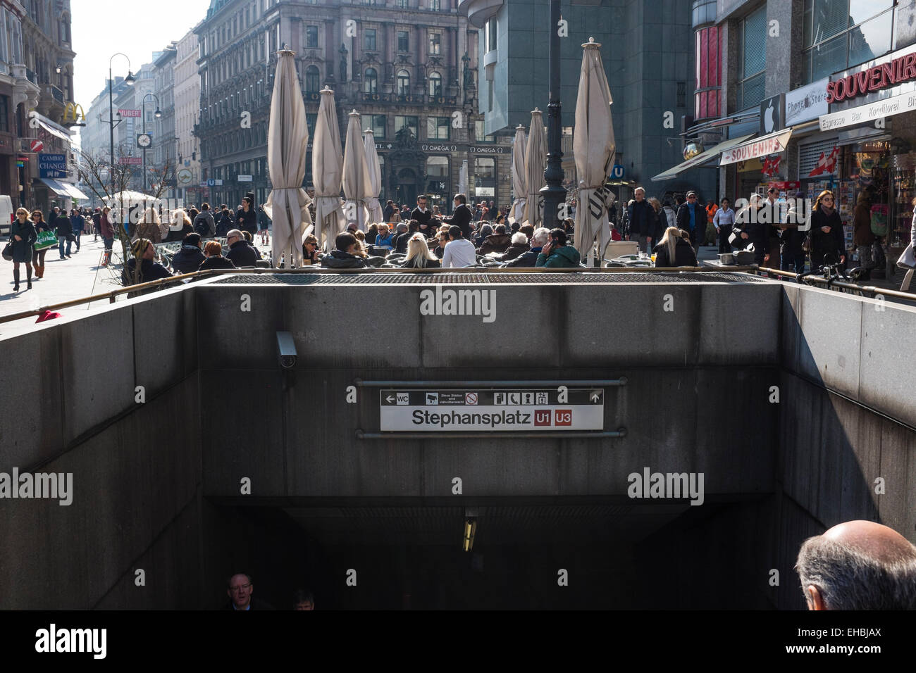 Stephansplatz, Vienna, Undergraound entrance Stock Photo