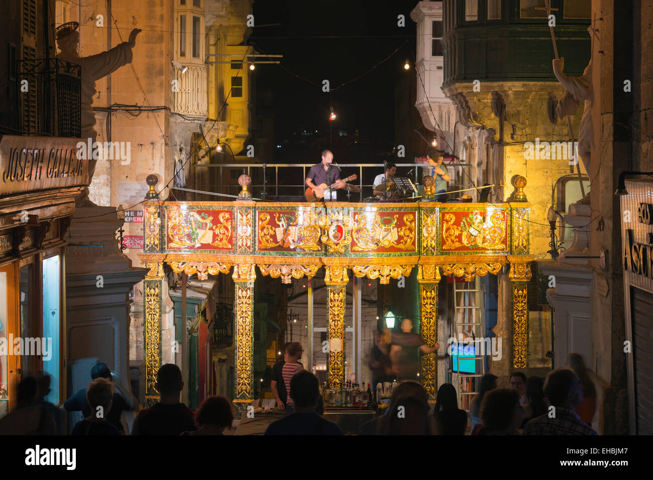 Mediterranean Europe, Malta, Valletta, outdoor concert during Notte Bianca festival Stock Photo