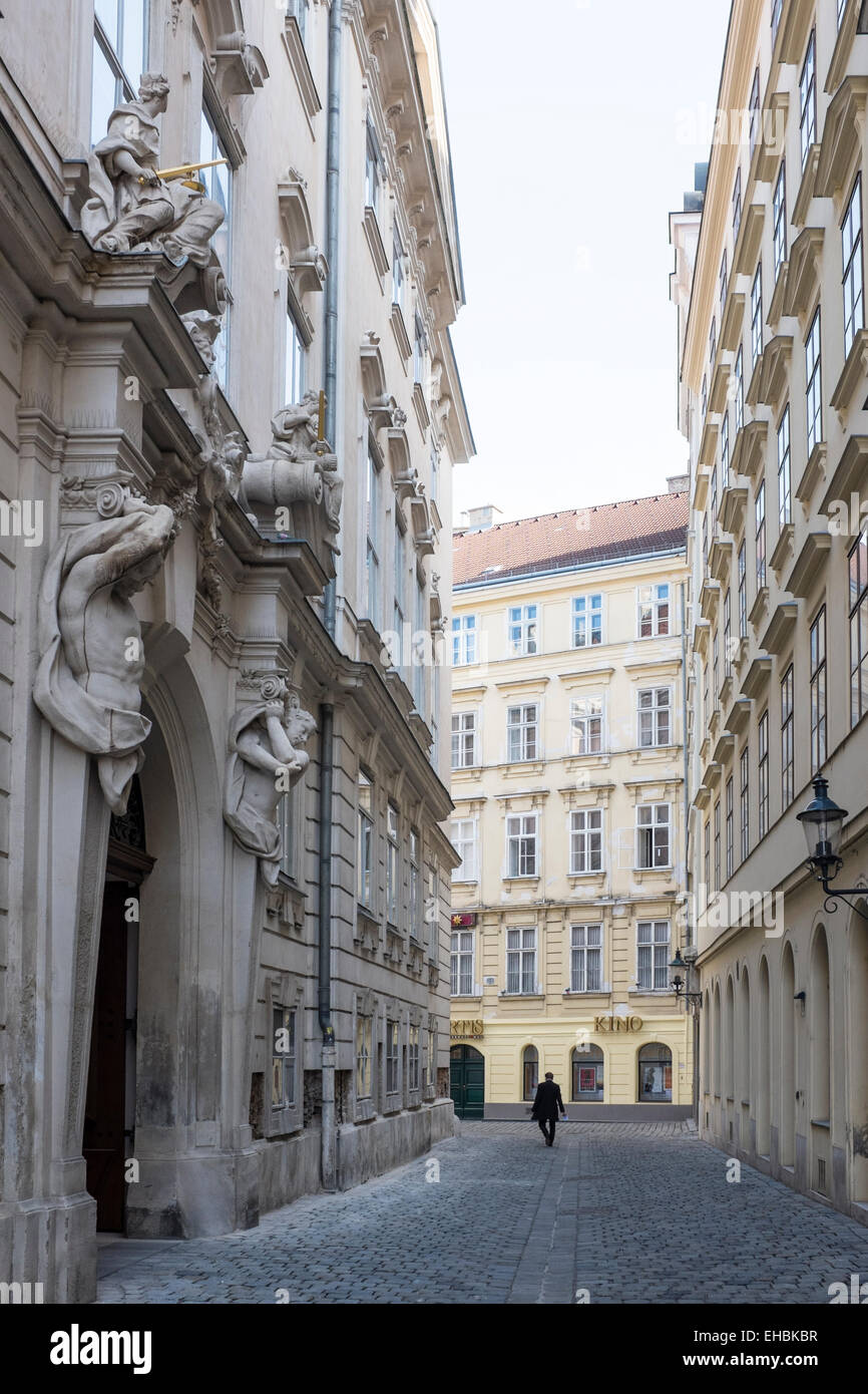 Schultergasse/Jordangasse, Vienna, Austria. Artis Kino Stock Photo