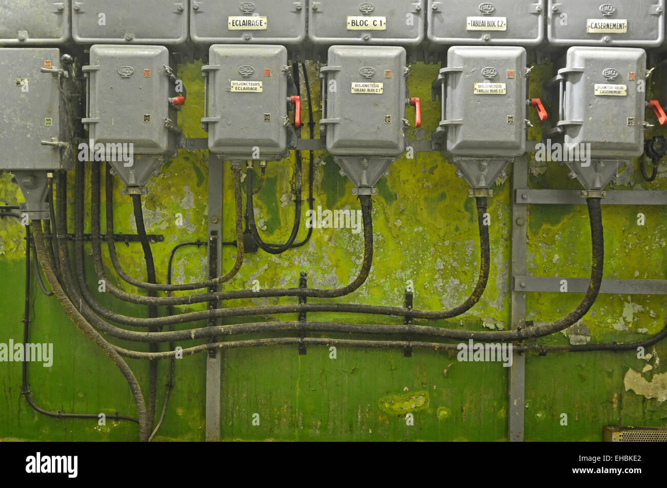 Old Electric Cables and Circuit in Fort Saint Gobain on the Maginot Line  Modane Savoie France Stock Photo - Alamy