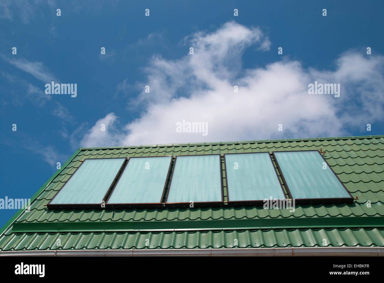 Solar water heating system on the roof Stock Photo - Alamy