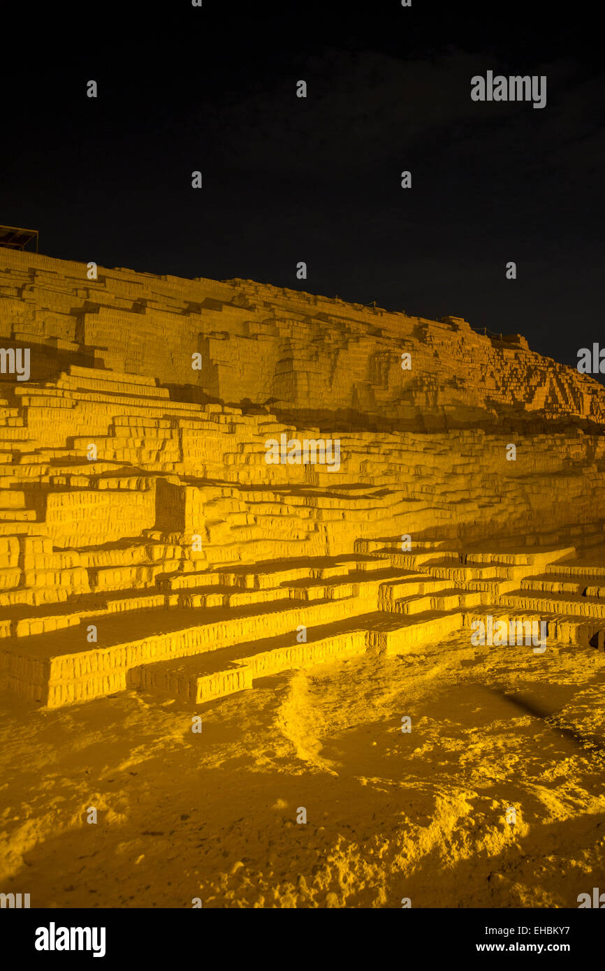 Huaca Pucllana,, pyramid,Lima, Peru Stock Photo