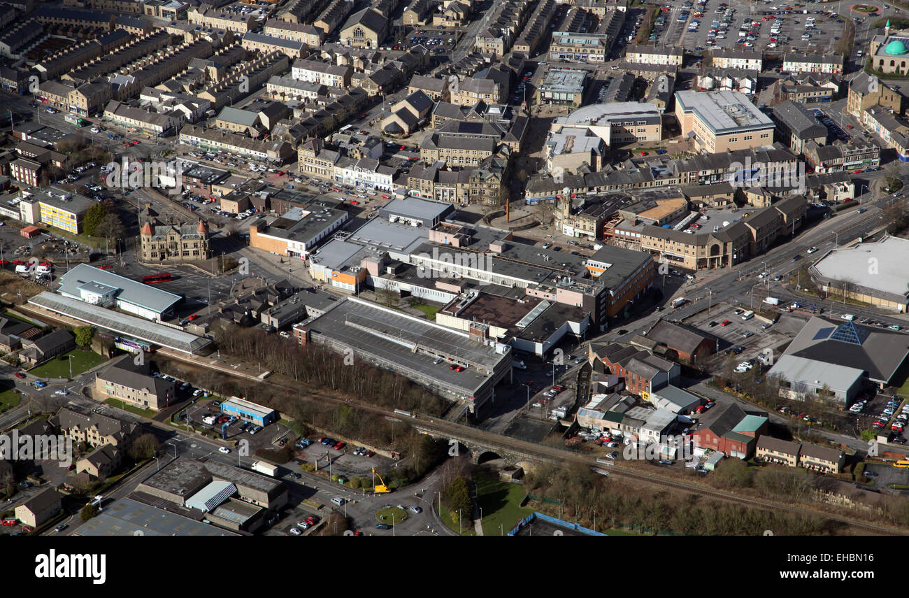aerial view of the Lancashire town of Nelson Stock Photo