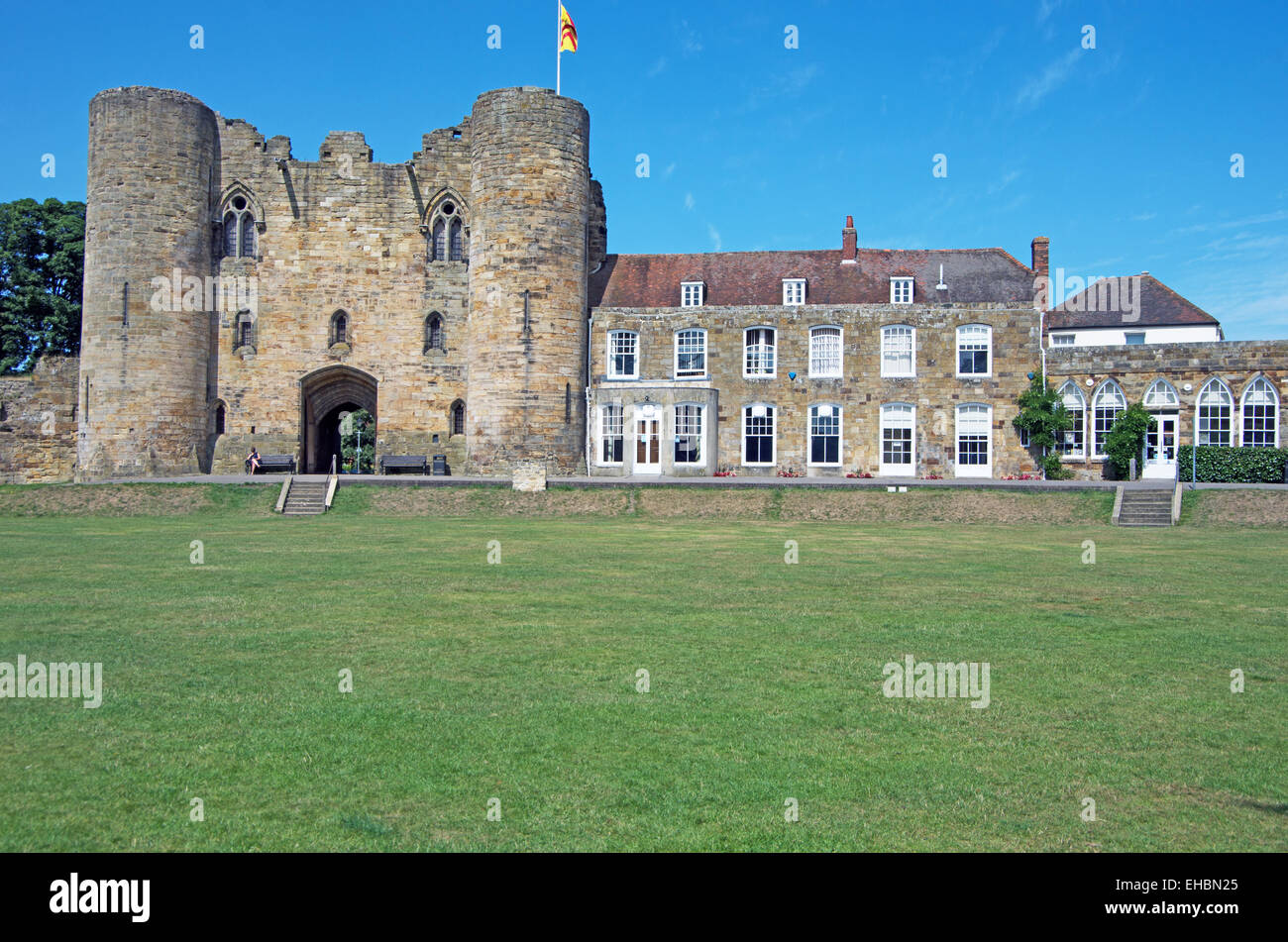 Tonbridge Castle Kent England by High Street Stock Photo Alamy