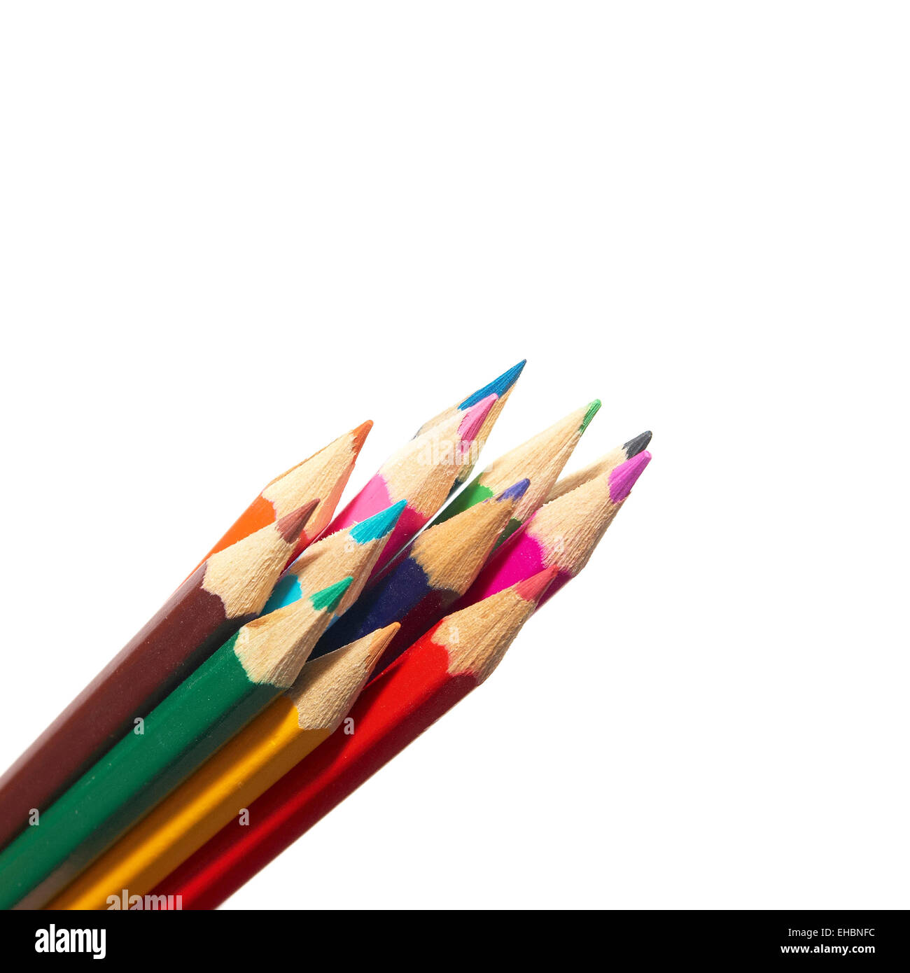 Color pencils isolated on the white background Stock Photo - Alamy