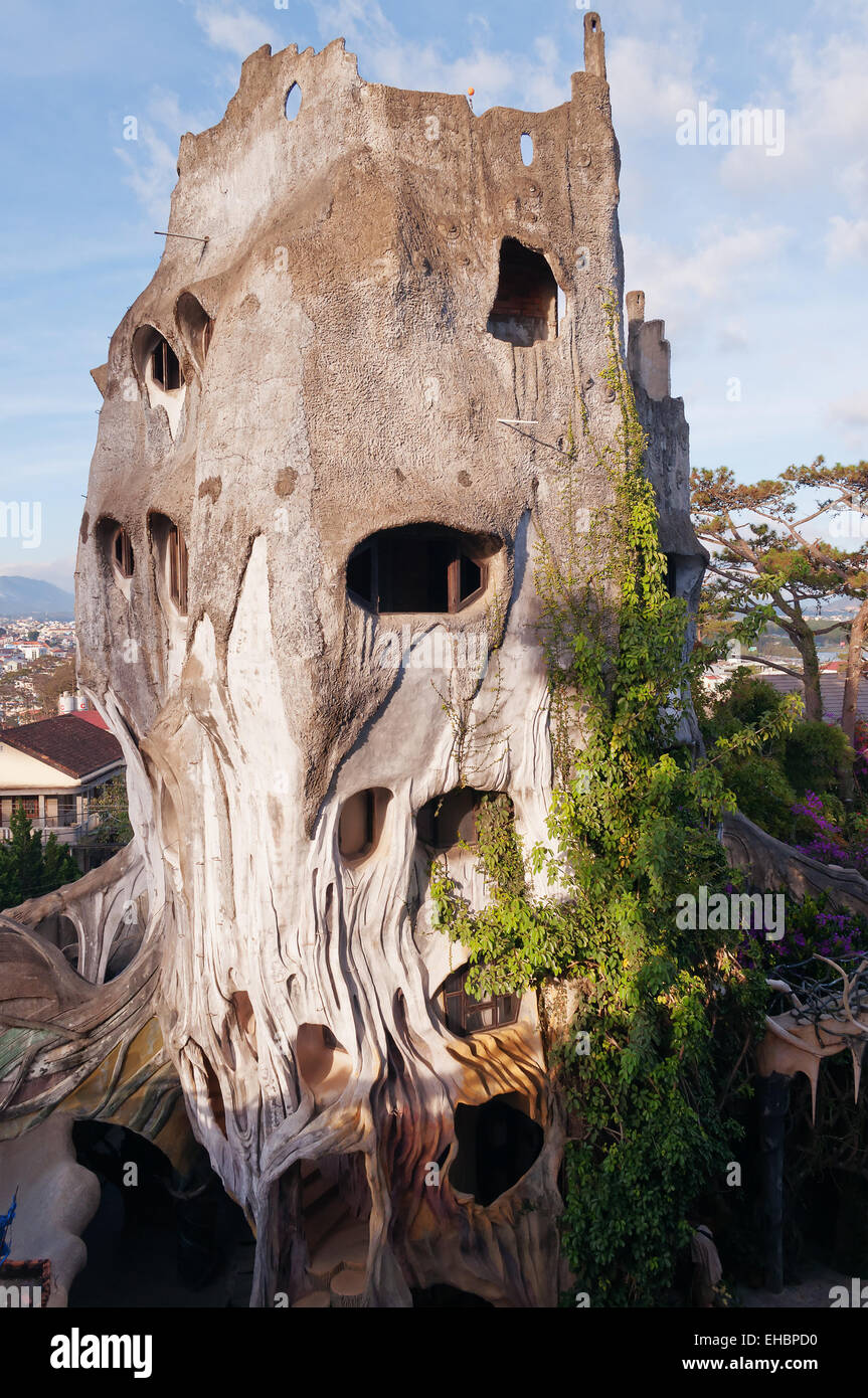 Hang Nga guesthouse, popularly known as the “Crazy House”  in Dalat, Vietnam Stock Photo