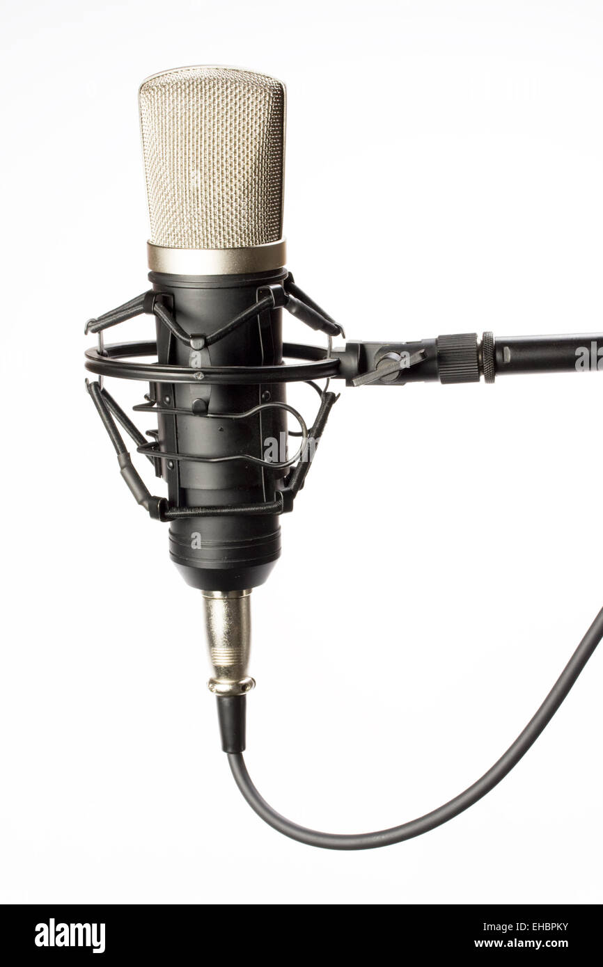 studio microphone on white background Stock Photo Alamy