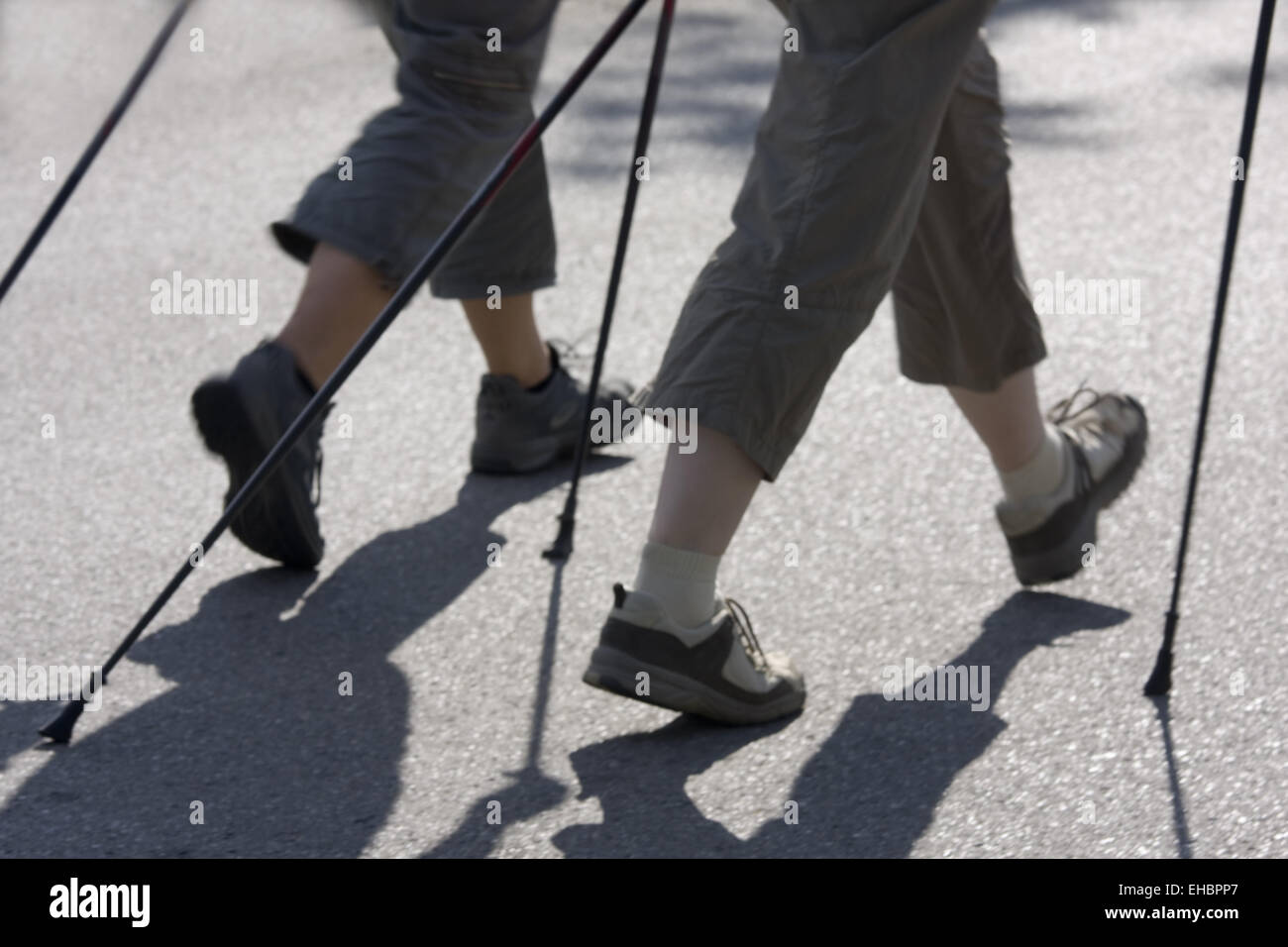 detail of nordic walkers Stock Photo Alamy